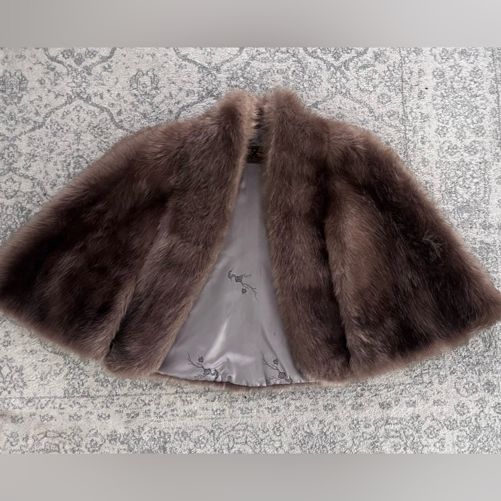 WH Ewing & Son Vintage Fine Fur Stole Jacket with Arm Slits